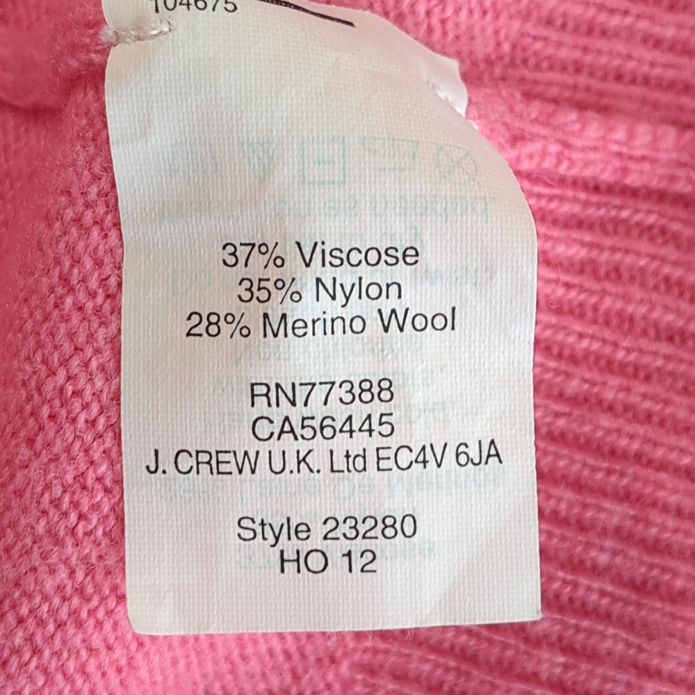 J.Crew Factory Women's‎ V-neck Pink Sweater Size Medium Merino Wool Viscose - Picture 7 of 16